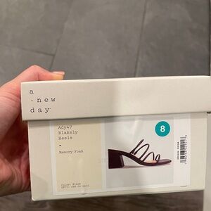 A New Day Black Blakely Heels, NEW